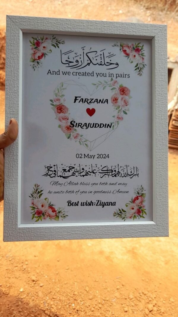 Customised Name frame