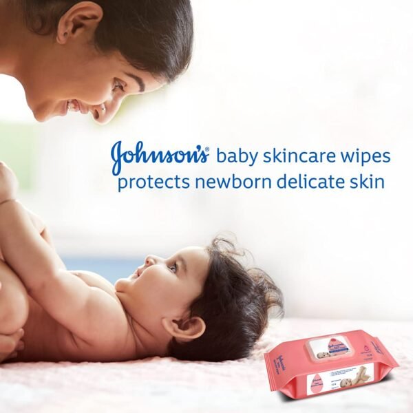 Johnson's Baby Skincare Wipes with Lid, (72 Wet Wipes), White, Large