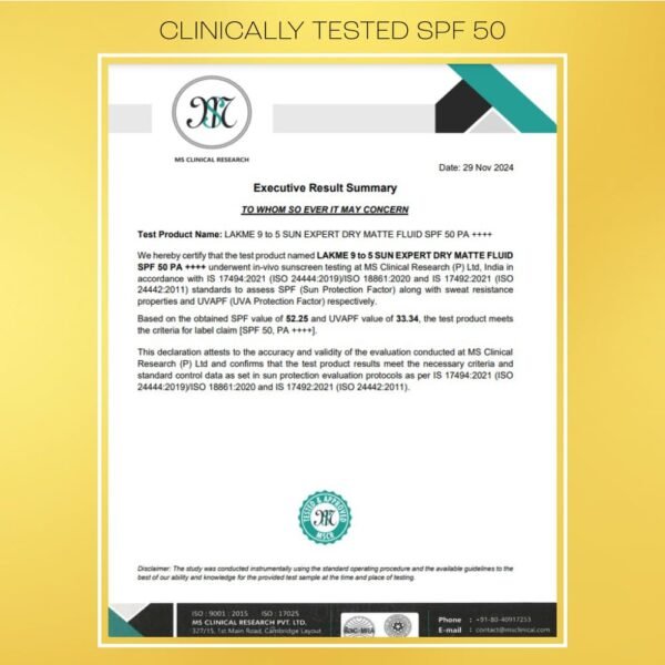 Lakme Sun Expert Tint HintSunscreen SPF 50 PA +++ | Broad spectrum UVA/B protection | Blue light protection | No White Cast | for all dry, oily, normal skin| Matte Finish | 100 ml