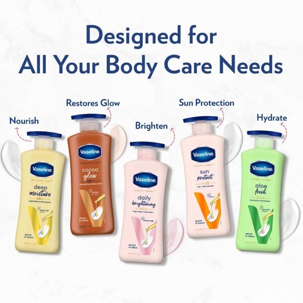 Vaseline Aloe Fresh Body Lotion,24 HR Long Lasting Moisturisation with Aloe Vera extract and Menthol 600ml