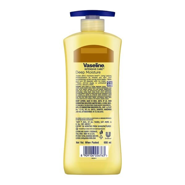 Vaseline Deep Moisture Body Lotion |For Dry Skin|Cushion Soft Skin| With Ceramides Hyaluron Moisture Fillers 600ml