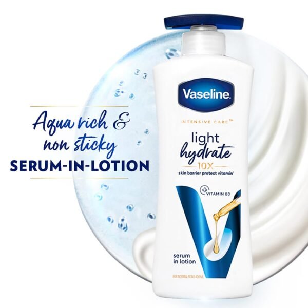 Vaseline Light Hydrate Serum In Lotion, 600 ml | Superlight & Non-Sticky for Hydration Boos