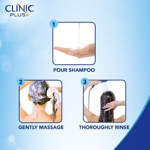 CLINIC PLUS Strong & Long Shampoo, 650 Ml, for Hair Growth and Strength, with Milk Proteins & Multivitamins, Strengthening Formula