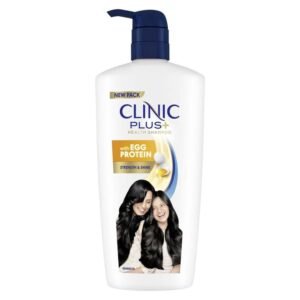 CLINIC PLUS Strength & Shine Shampoo, 650 ml, for Smooth and Strong Hair, with Egg Protein, Enhances Shine, Suitable for all Hair Types