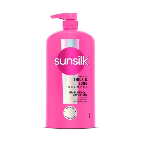 Sunsilk Luscious Thick & Long Shampoo 650 ml || with 3% KERA-PROTEIN COMPLEX for Thicker, Fuller & Bouncier Hair