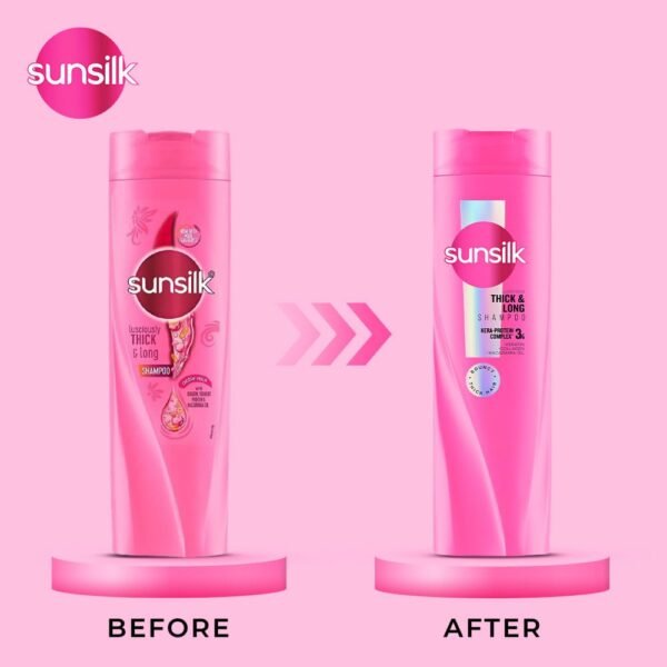 Sunsilk Luscious Thick & Long Shampoo 650 ml || with 3% KERA-PROTEIN COMPLEX for Thicker, Fuller & Bouncier Hair
