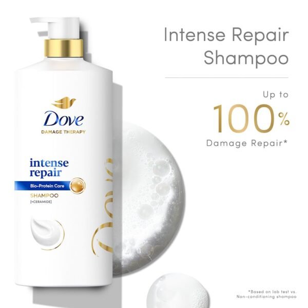 Dove Intense Repair Shampoo 650 ml Repairs Dry and Damaged|| Strengthening Shampoo for Smooth & Strong Hair - Mild for Men & Women