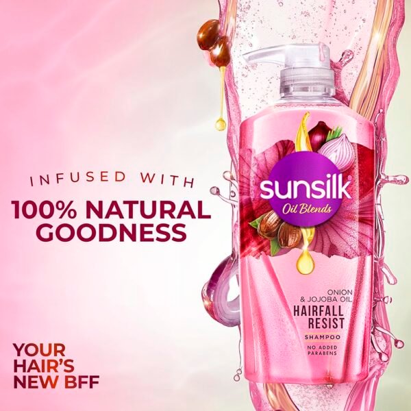 Sunsilk Onion & Jojoba Oil Hairfall Resist Oil Blends Shampoo | with No Added Parabens | (700 ml)