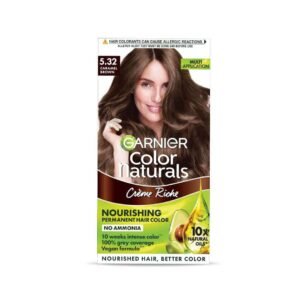 Garnier, Hair Colouring Creme, Long-lasting Colour, Smoothness & Shine, Color Naturals, Shade: 5.32 Caramel Brown, 70ml + 60g