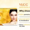 VLCC Gold Facial Kit with FREE Rose Water Toner - 300g + 100ml | 24K Colloidal Gold And Aloe Vera At Home Facial Kit | Bright & Radiant Complexion, Skin Cell Regeneration | Instant Glow Facial.