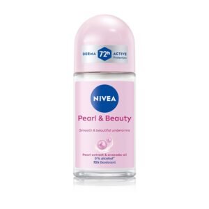 NIVEA Pearl and Beauty 50ml Deo Underarm Roll On | | 72 H Long Lasting Floral Scent | 0% Alcohol and Dermat Approved | For Women