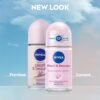 NIVEA Pearl and Beauty 50ml Deo Underarm Roll On |  | 72 H Long Lasting Floral Scent | 0% Alcohol and Dermat Approved | For Women