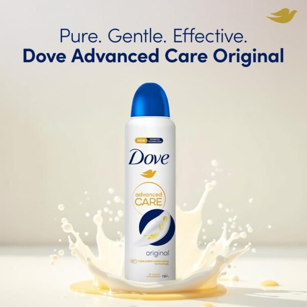 Dove Advanced Care Original Deodorant for Women | 72H Odour Protection | 0% Alcohol | Triple Moisturising Technology | 250 ML
