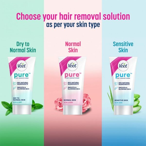 Veet Pure Hair Removal Cream for Women For Sensitive Skin - 100g | Suitable for Legs, Underarms, Arms