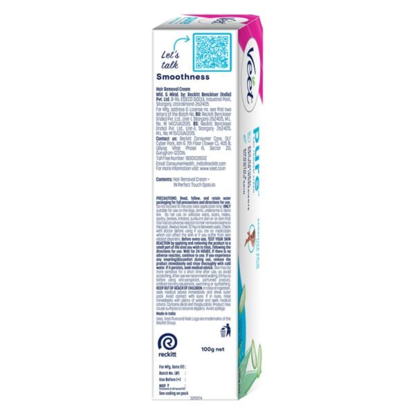 Veet Pure Hair Removal Cream for Women For Sensitive Skin - 100g | Suitable for Legs, Underarms, Arms