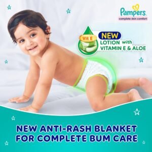 Pampers Complete Skin Comfort Pants| Pant style Diaper | Anti-Rash blanket lotion with Vit E and Aloe Vera | All night protection with leak proof technology