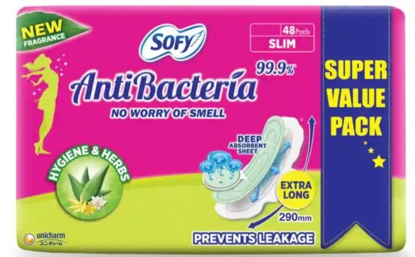 Sofy Antibacteria Extra Long Pads for women- 48 Count