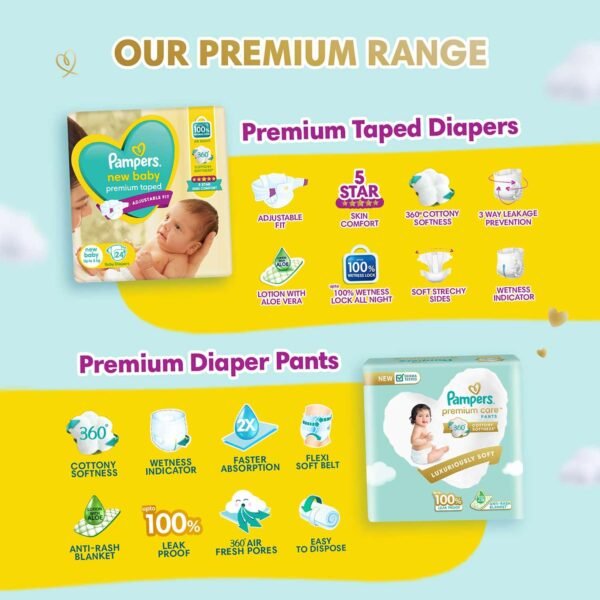 Pampers Active Baby Tape Style Baby Diapers, Adjustable Fit with 5 star skin protection