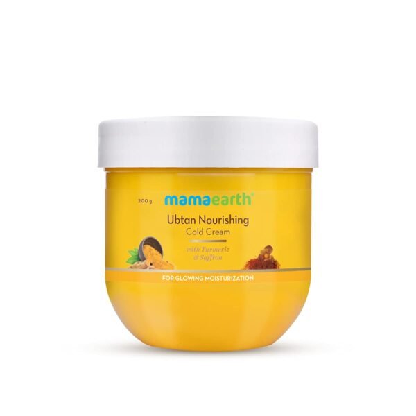 Mamaearth Ubtan Nourishing Cold Cream with Turmeric & Saffron | For Glowing Moisturization | Nourishes Skin | 200 g
