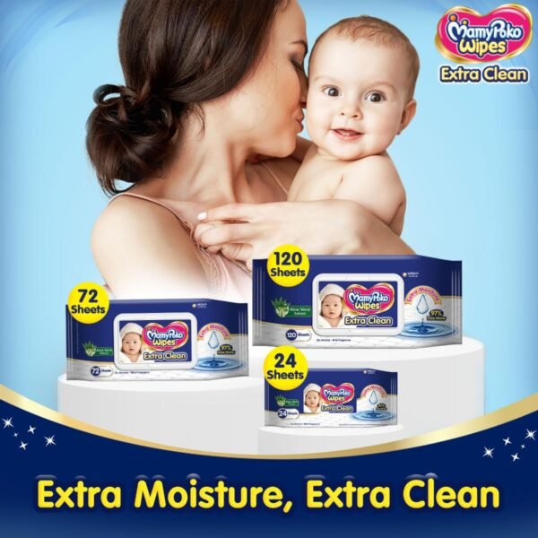 MamyPoko Extra clean Baby Wipes, 72 Sheets