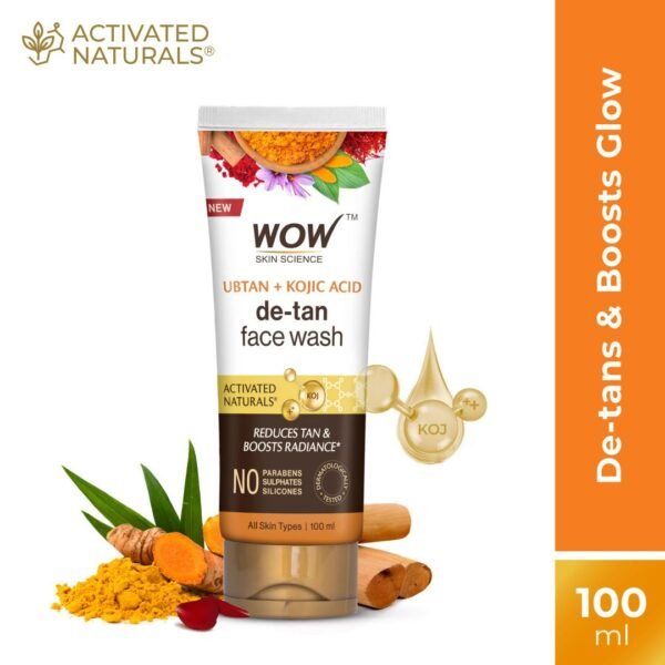 WOW Skin Science Ubtan Cleansing Face Wash | Turmeric & Saffron | All Skin Types | Clear, Glowing Skin | 100% Vegan | Paraben & Sulphates Free | For Women & Men | 100 ml
