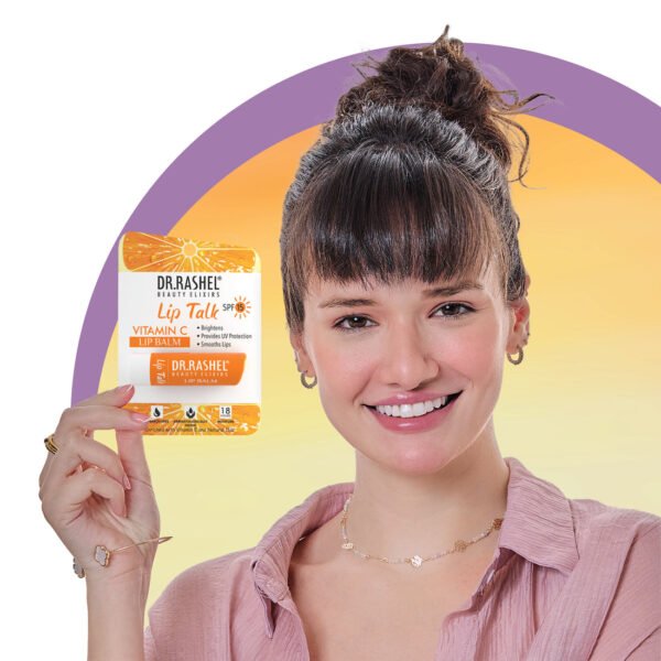 Dr.Rashel Vitamin C Nourishing Lip Balm - 4.5 gms – Tinted Lip Moisturizer for Dry and Chapped Lips, Enriched with vitamin E and Natural Oil, Intense Hydration and UV protection