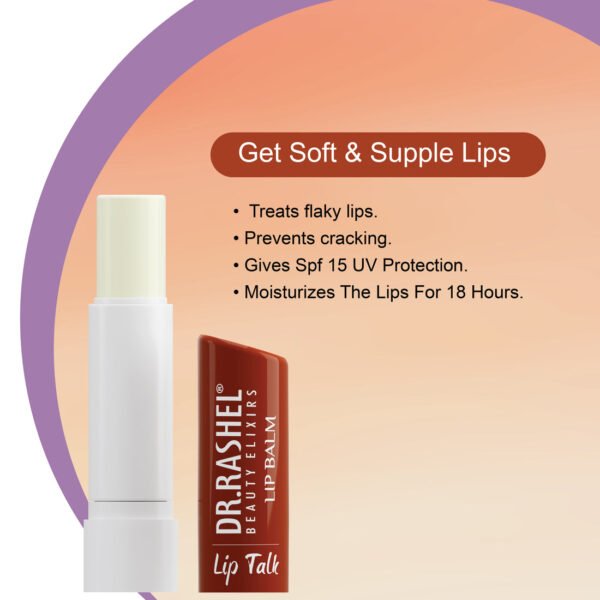 Dr.Rashel Cocoa Lip Balm - 4.5 gms – Tinted Lip Moisturizer for Dry and Chapped Lips, Enriched with vitamin E and Natural Oil, Intense Hydration and UV protection
