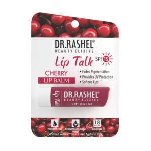 Dr. Rashel Cherry Lip Balm hydrates, nourishes, and protects lips with hyaluronic acid, natural oils, and SPF 15, leaving them plump all day. Hydrating Lip Balm with Hyaluronic Acid: Deeply moisturizes dry, chapped lips, improves lip plumpness, and supports youthful, smooth lips Natural Lip Balm with Rose Oil & Vitamin E: Nourishing lip care formula that repairs damaged lips while providing antioxidant protection Moisturizing Lip Balm for Dry & Cracked Lips: Enriched with Shea Butter, Sunflower Seed Oil, and Castor Oil for long-lasting hydration and softness SPF 15 Lip Balm with UV Protection: Protects lips from sun damage, pigmentation, and environmental stressors Non-Sticky Daily Lip Balm for Men & Women: Lightweight, long-lasting lip moisturizer suitable for all skin types and everyday use