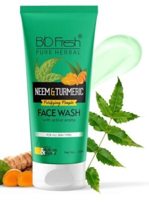 BIOFRESH Neem & Turmeric Face Wash Skincare for Face with Haldi and Neem Leaf Extract Controls Oil for All Skin Types (120ML)
