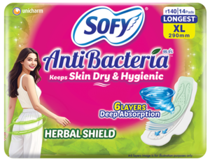 Sofy AntiBacteria XL | 14 Countpads |For Women Sanitary Pads | Hygiene & Herbs | X-Large